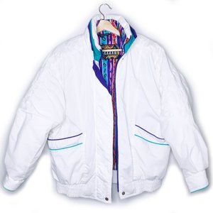 80s Vintage Puffer Jacket w Retro Interior